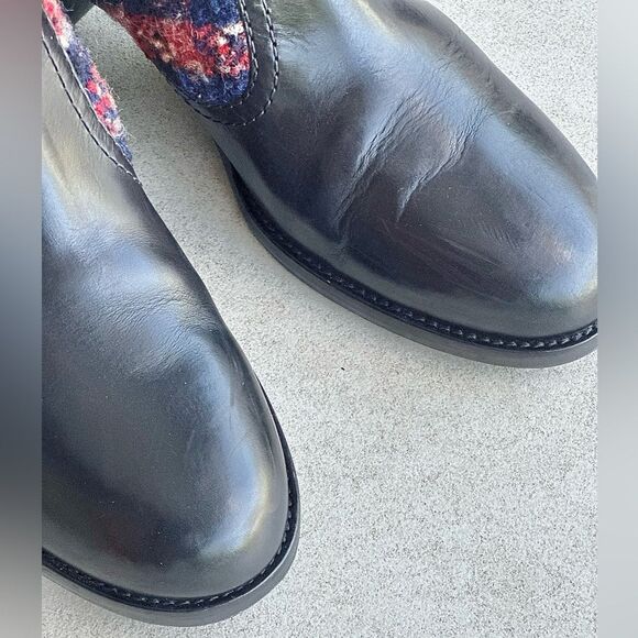 CHANEL 2017 Lambskin & Tweed Pattern Ankle Black Boots Size 40 - Picture 7 of 14